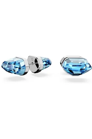Swarovski Lucent Orecchini a Lobo, con Cristalli Acquamarina, Placcati in Tonalità Rodio, Azzurro