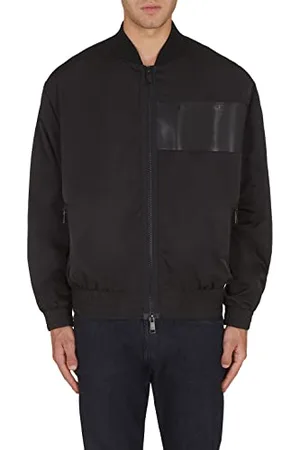 Armani Exchange Tasche Frontali, Stile Bomber Collo, Toppa In Pelle, Giacca Uomo, , XXL