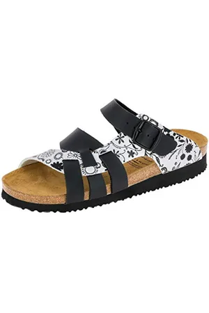 LICO Bioline Noble, Ciabatte Donna, Nero Schwarz Weiss, 40 EU