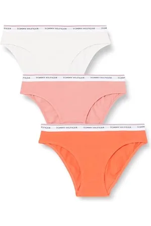 Tommy Hilfiger 3 Pack Bikini (Ext Sizes) UW0UW04895 Mutandine, (Crushed Coral/Coral Clay/Barely T), XS Donna