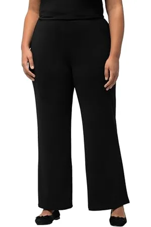 Ulla Popken Jerseyhose Pantaloni Slip-on, Schwarz, 36W / 34L Donna
