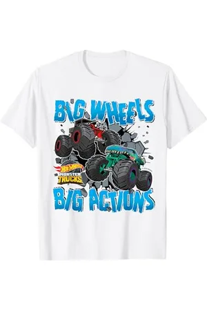 Hot Wheels Monster Trucks Big Wheels Grandi Azioni Maglietta