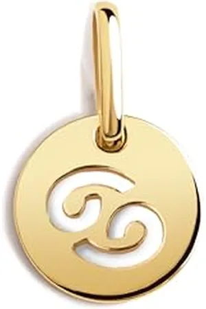SINGULARU Charm Mini Medallion Zodiaco. Ciondolo in Argento Sterling 925 con Finitura Placcata 18Kt. Combinabile con Collana. Gioielli da Donna. Cancro