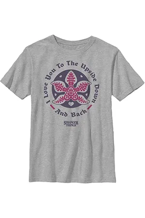 Stranger Things Netflix , Upside Down Love Maglietta a Maniche Corte T-Shirt, , Taglia Unica Unisex-Bambini e Ragazzi
