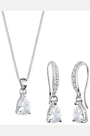 Elli Set di Gioi Donne Ciondolo scintillante con cristalli di zirconia in argento sterlino 925