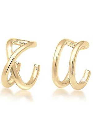 Elli Orecchini Donne Clip per Orecchio Set Geo di Base Minimale in Argento Sterlino 925 Placcato Rosa