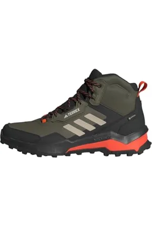 adidas Terrex AX4 Mid Gore-Tex Hiking Shoes, Scarpe da Trekking Uomo, Olive Strata/Wonder Beige/Core Black, 42 EU