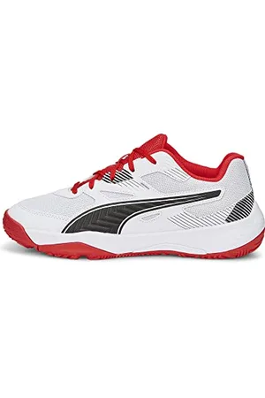PUMA Solarflash Jr II, Scarpe da Ginnastica per Ambienti Interni Unisex-Bambini, White Black High Risk Red, 28 EU