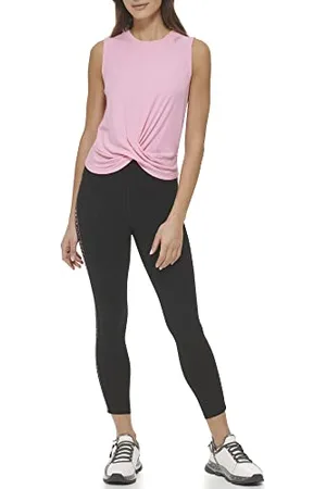 DKNY Canotta a Girocollo con Scollo a V sul Davanti Maglietta, , L Donna