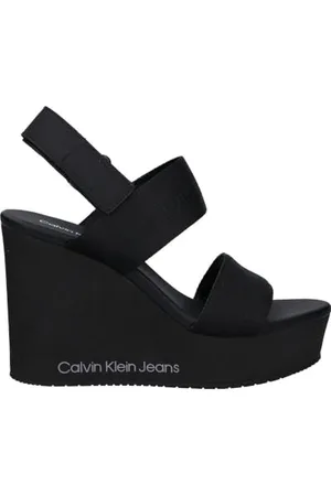Calvin Klein Jeans Donna Sandali con Zeppa Scarpe, Multicolore (Black/Stormfront), 40