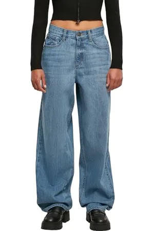 Urban classics Ladies High Waist 90´s Wide Leg Denim Pants, Pantaloni Donna, ( (Midstone Washed)), 30