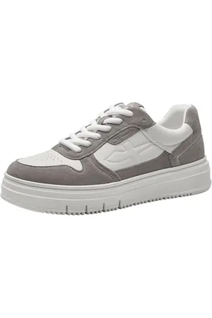 Tamaris Donna Sneaker Wechselfußbett, White/Grey, 41 EU