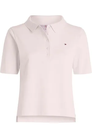 Tommy Hilfiger 1985 Reg Pique Polo SS WW0WW37820 Maniche Corte, (Whimsy Pink), S Donna