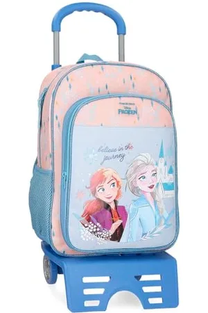 Disney Joumma Bags, Frozen Believe in the journey, zaino per bambini, zaino da scuola, realizzato in poliestere, spalline larghe e regolabili, varie tasche e scomparti., , Zaino 40 + carrello
