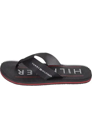 Tommy Hilfiger Infradito Uomo Massage Footbed Beach Sandal Scarpe da Mare, (Black), 40 EU