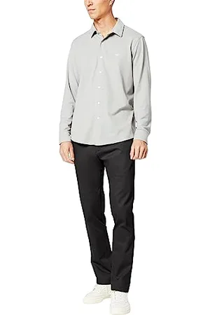 Dockers Signature Khaki Slim Fit Pants Pantaloni, Black, 36W / 36L Uomo