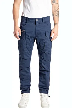 Replay Pantaloni cargo da uomo in cotone comfort, blu (Mariner Navy 792), 36W / 32L