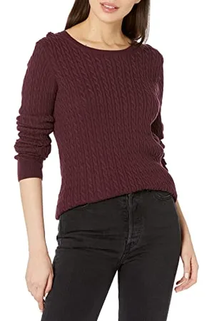 Amazon Maglione A Girocollo A Coste Leggero A Manica Lunga (Disponibile in Taglie Forti) Donna, , XL