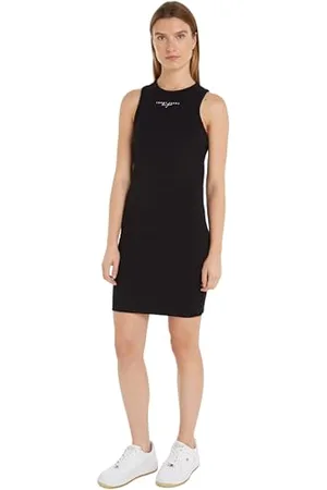 Tommy Hilfiger TJW Lala + Tank Bodycon Dress DW0DW17934 Vestiti Aderenti, (Black), S Donna