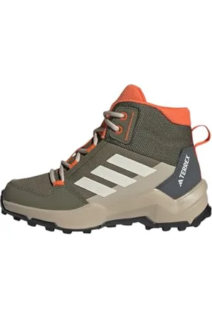 adidas Terrex AX4R Mid Hiking Shoes, Scarpe da Trekking, Olive Strata/Wonder White/Orange, 30 EU