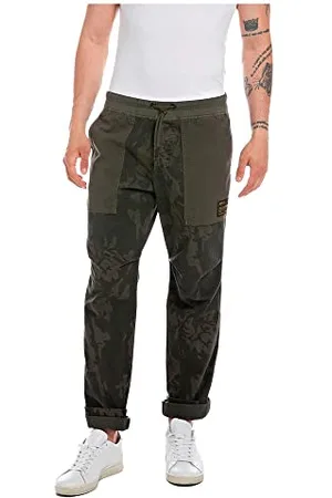 Replay Pantaloni Uomo con Coulisse, Verde , W30 x L32