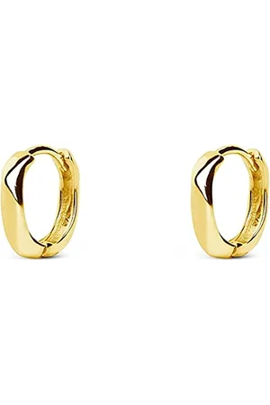 SINGULARU Orecchini Cerchio Ribbon. Argento Sterling 925 con Finitura in 18Kt. Chiusura Congo. Gioielli per Donna