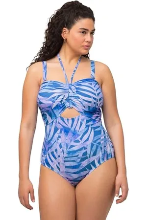 Ulla Popken Costumi da Bagno Halter Collo SGAMBATO, , 56 Donna
