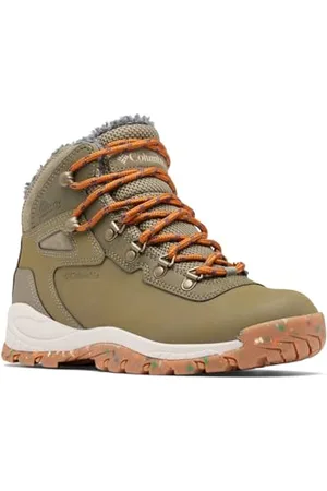 Columbia Newton Ridge WP Omni-Heat 2, Stivali da neve impermeabili Donna, Stone Green/Canyon Sun , 40.5 EU