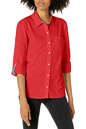 Tommy Hilfiger Button Collared Shirt with Adjustable Sleeves Camicia Down, , S Donna