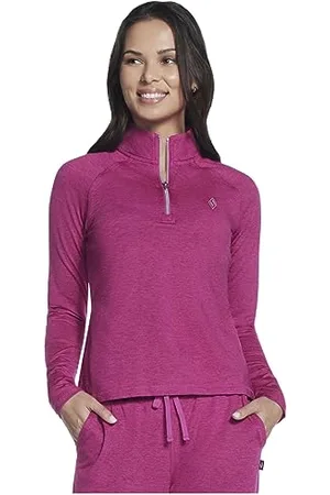 Skechers Skech-Knits Ultra Go 1/4 Zip T-Shirt, Molto Bacca, S Donna