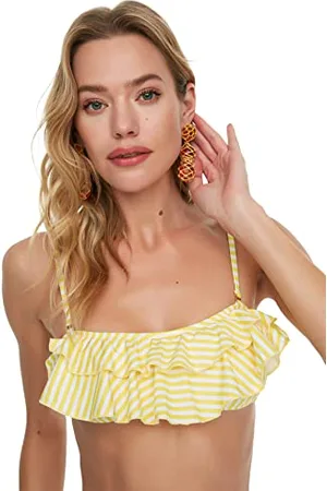 Trendyol Top Bikini in Maglia Senza Spalline a Fascia Donna Costumi da Bagno, , 36