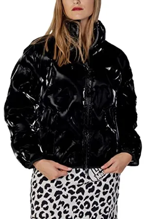 Moschino Matt Technical Fabric Thermo Quilted with Hearts. Giacca, Black, 44 da Donna