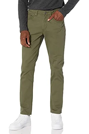 Amazon Pantaloni in Twill Elasticizzati con 5 Tasche Slim Uomo, , 33W / 30L