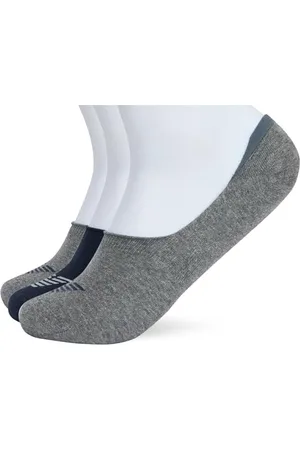 Emporio Armani Eagle Logo 3-Pack Footie Socks, Calzini Uomo, (Marine-Grey-Grey Marineblue), S-M