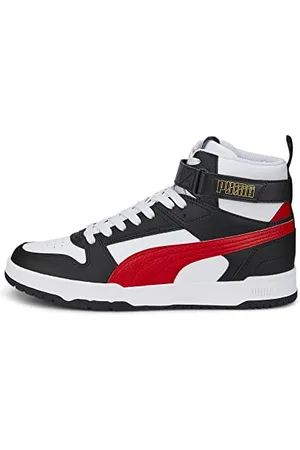 PUMA RBD Game, Sneaker Unisex - Adulto, White High Risk Red Black Team Gold, 46 EU