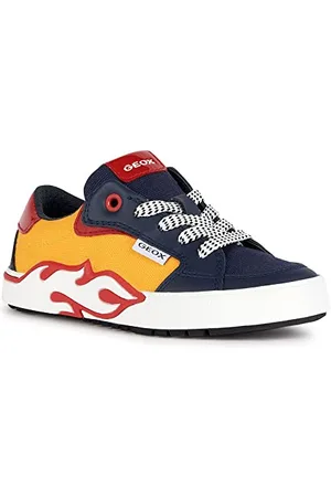 Geox J Alphabeet Boy, Scarpe da Ginnastica, Yellow/Navy, 32 EU