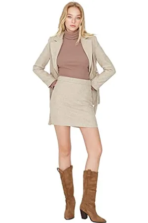 Trendyol Gonna da Donna Mini A-Line Dritto in Tessuto Skirt, , 42