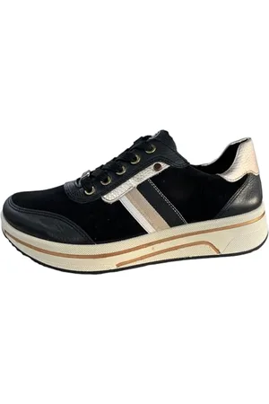 ARA Sapporo, Scarpe da Ginnastica Donna, Nero/Sabbia, 41.5 EU Larga