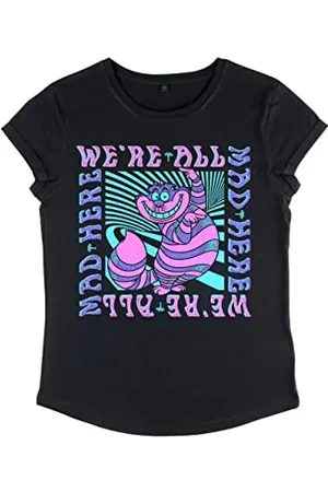 Disney Alice in Wonderland Mad Here Trip-Maglietta a Maniche Corte da Donna T-Shirt, , M