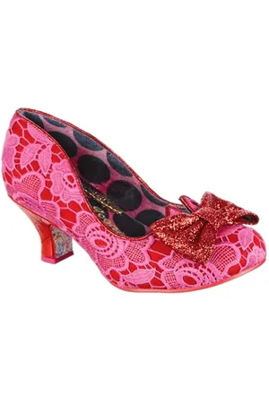 Irregular Choice Dazzle Razzle Wide Fit, Scarpa Mary Jane Donna, Rosa/Rossa, 36 EU Larga
