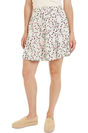 Tommy Hilfiger Gonna Donna Small Ribbon Short Skirt Minigonna, Multicolore (Small Ribbon Print/ Ecru), 34