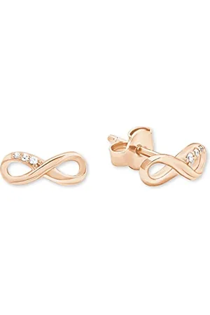 QS by s.Oliver Orecchini a perno Orecchini da Donna in Argento sterling 925, con zirconi sintetici, 0,4 cm, colore rosa, Infinity, Forniti in confezione regalo per gioielli