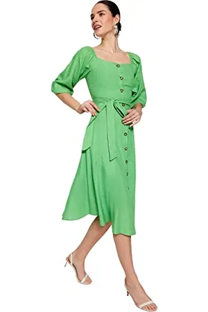 Trendyol Abito Midi A Linea Regolare Vestito, , 70 Donna