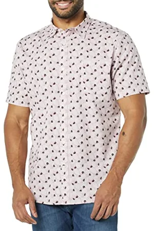 Amazon Camicia in Popeline a Maniche Corte Slim Uomo, , XXL