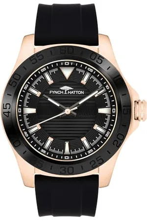 Fynch-Hatton Orologio Analogico al Quarzo da Polso Uomo con Cinturino in Silicone FHT-0017-PQ