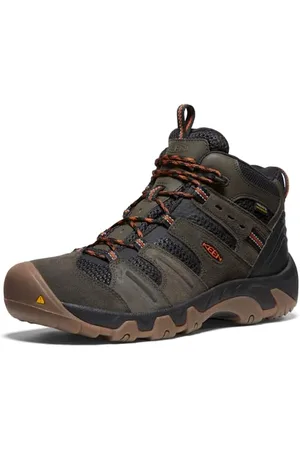 Keen Headout Mid Waterproof, Stivali da Escursionismo Uomo, Black Olive/Fossil Orange, 44