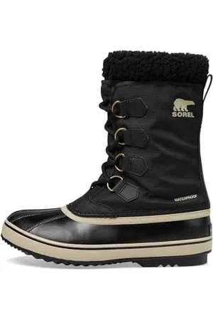 sorel 1964 Pac Nylon WP, Stivali da Neve Impermeabili, Uomo, Black/Ancient Fossil 2024/2025, 40.5 EU