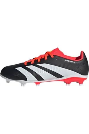 adidas Predator League Firm Ground Football Boots, Scarpe da Calcio Unisex-Bambini, Core Black/Cloud White/Solar Red, 28 EU