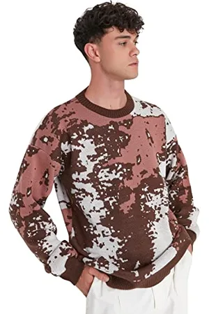 Trendyol Maglione Slim Camouflage Girocollo Maglia di Tuta, , L Uomo