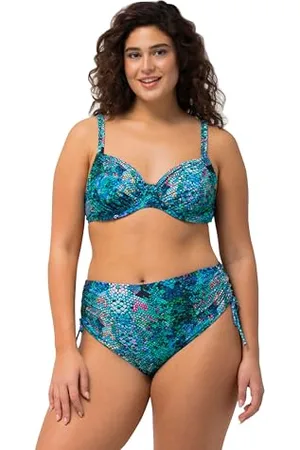 Ulla Popken Bikini, Serpente, Coppe con Ferretto Regolabili, Doppie Spalline, , 62 Donna